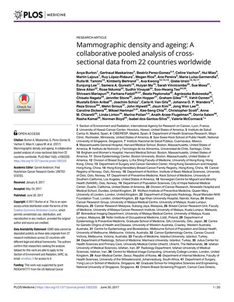 celine vachon|Mammographic density and ageing: A collaborative pooled .